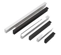 NOZLIHMH Minimalist 7-Shaped Thickened Aluminum Alloy Handle, Black and Silver L-Shaped Handle, Modern Drawer and Cabinet Door Handle(Black 50MM)