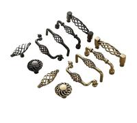 NOZLIHMH Vintage Antique Bronze Cabinet Handles Hollow Out Birdcage Handles Drawer Knobs Wardrobe Door Pullers Furniture Handle(3102 L Bronze)