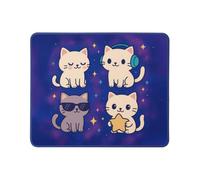 NOZUMI Kawaii Cat Mouse Pad, Cute Anime Style Mousepad with Non-Slip Rubber Base, Soft Cloth Surface for Laptop, Office, School, Gaming, 8.66 x 7.09 in (Cat Friends)