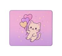 NOZUMI Kawaii Cat Mouse Pad, Cute Anime Style Mousepad with Non-Slip Rubber Base, Soft Cloth Surface for Laptop, Office, School, Gaming, 8.66 x 7.09 in (Balloon Cat)