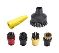 Nozzle and Round Brush Kit for Karcher SC1 SC2 SC3 SC4 SC5 Steamers | Nylon + PVC, Removes Stubborn Dirt, Fits for kärcher for sc for Series, Includes Large & 4 Small Brushes