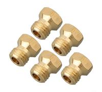 Nozzle Injectors Essentials Complete 5 Piece Set, Gas Stove Nozzle Kit, Brass Gas Nozzle, Cooktop Conversion Kit, for Converting To Natural Gas Hobs