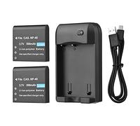 NP-40 battery r,NP-40 Battery Charger with LED Indicator Light + 2pcs NP-40 Batteries 3.7V 800mAh with USB Charging Cable