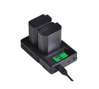 NP-FZ100 Battery + LCD Dual USB，Compatible For Sony，for BC-QZ1 9 9R A9R 9S ILCE-9 A7R A7 III ILCE-7M3(2Battery and charger)