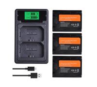 NP-FZ100 Battery + LCD Dual USB，Compatible For Sony，for BC-QZ1 9 9R A9R 9S ILCE-9 A7R A7 III ILCE-7M3(3Battery and charger)
