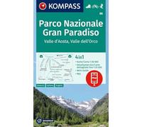 NP Gran Paradiso, V.d'Aosta WK 86: 4-in-1 hiking map with activity guide and detailed maps, including a map for offline use (Kompass Wanderkarten)
