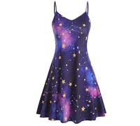 NP Multiway Dress Moon Print Evening Party Dresses Summer Sleeveless Robes Dress Purple