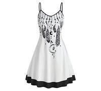 NP Multiway Dress Moon Print Evening Party Dresses Summer Sleeveless Robes Dress White