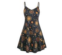 NP Multiway Dress Moon Print Evening Party Dresses Summer Sleeveless Robes Dress Yellow