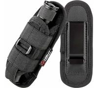 NP NIGHT PROVISION TH2C Compact Tactical Flashlight Holster with Metal Belt Clip, Stretchable Holder for Police, Military, Security Belt