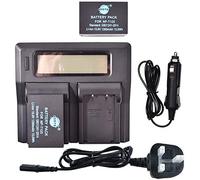 NP-T125 DSTE Replacement Battery (2-Pack) and Rapid LCD Dual Charger Compatible for Fujifilm GFX 50S GFX50S GFX 50R GFX50R GFX 100 Camera and Fujifilm VG-GFX1 Vertical Battery Grip