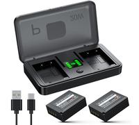NP-W126 NP-W126S Battery 2-Pack 1600mAh and 20W Fast 2-Channel USB Charger for Fujifilm NP-W126S,X100VI,X100V,XM5,XE5,XS10,XT30,XT30 II,XT20,X Half XE4,A5 Cameras