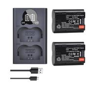 NP-W235 NP W235 2280 MAh Lithium-Ion Battery + LCD USB Dual Charger With Type C Port，Compatible For Fujifilm，For X-T4, GFX 100S(2 Battery 1 Charger)