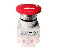 NP4-11ZS Emergency Stop Pushbutton Switches Mushroom Head Self-locking Control Button Switch 1NC 1NO, Red, 2-Pack IDGTTLDF
