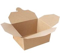 npak" 40 x Biodegradable Medium Kraft Leak-Proof Brown Leakproof Deli/Food Boxes/Takeaway 6"x5.75"x2.5 "