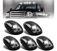 NPAUTO 5pcs Smoked LED Cab Marker Lights White 9 LED Roof Top Clearance Lights Running Lights for 2003-2018 Dodge Ram 1500 2500 3500 4500 5500 Pickup Truck