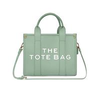 NPBAG The Tote Bag for Women, PU Leather Handbag with Zipper, Crossbody Shoulder Bag for Travel, School, Work, Top-Handle Trendy Purse (S Light Green)