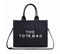 NPBAG The Tote Bag for Women, PU Leather Handbag with Zipper, Crossbody Shoulder Bag for Travel, School, Work, Top-Handle Trendy Purse (M Black)