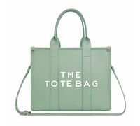 NPBAG The Tote Bag for Women, PU Leather Handbag with Zipper, Crossbody Shoulder Bag for Travel, School, Work, Top-Handle Trendy Purse (M Light Green)