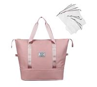 NPBAG Women Travel Duffel Bag, Multi Functional Large Expandable Weekender Carry-on Tote, Gym Workout, Overnight Bag, Mommy Hospital Bag for Labor and Delivery (Pink)
