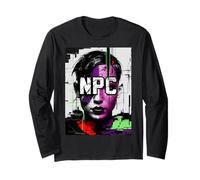 NPC Glitch Dystopian Gamer Abstract Art Long Sleeve T-Shirt