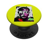 NPC Glitch Dystopian Gamer Abstract Art PopSockets Adhesive PopGrip