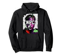 NPC Glitch Dystopian Gamer Abstract Art Pullover Hoodie