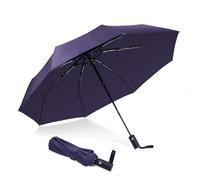 NPCQUN Travel Essentials Umbrella Windproof Compact Collapsible Light, Automatic, Strong and Portable, Wind Resistant, Folding Small Umbrella for Rain, Purple, 8 Ribs & 42 INCH, Compact