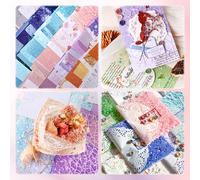 Npcswxq 156Sheets Textured Scrapbook Paper & Mesh Assorted Set+30 Buttons, Card Making Craft Paper, for Bullet Junk Journal Supplies,Decoupage DIY Mixed Media Collage Card Making 4.3x5.5in