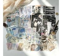 Npcswxq 200Pcs Vintage Scrapbook Journaling Stickers Kit, Starry Sky and Ocean Underwater Scrapbooking Paper for Junk Journal Supplies Adult Card Making Album, Collage, Planner, Gift Wrapping