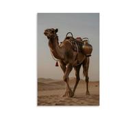 NPEJLCIGH A Camel Carrying A Bronze Water Jug, Walking in A Mirage, Sand Dunes Flowing Like Waves Modern Hanging Wall Decor - Artistic Mural Print12x18inch(30x45cm)