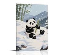 NPEJLCIGH A Giant Panda Rolling in The Snow, Body Covered with Snow Modern Hanging Wall Decor - Artistic Mural Print20x30inch(50x75cm)