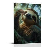 NPEJLCIGH Art Animals- A Grumpy Sloth Getting Its Nails Done at A Jungle Spa (very Slowly) Modern Hanging Wall Decor - Artistic Mural Print24x36inch(60x90cm)