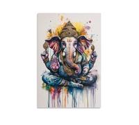 NPEJLCIGH Artistic Watercolor Ganesha Print for Yoga Studio And Living Rooms Modern Hanging Wall Decor - Artistic Mural Print16x24inch(40x60cm)