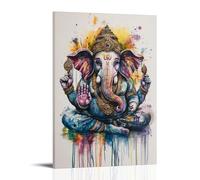 NPEJLCIGH Artistic Watercolor Ganesha Print for Yoga Studio And Living Rooms Modern Hanging Wall Decor - Artistic Mural Print24x36inch(60x90cm)