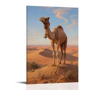 NPEJLCIGH Camel Standing Up in Desert, Camel Bell Ringing Softly Modern Hanging Wall Decor - Artistic Mural Print08x12inch(20x30cm)