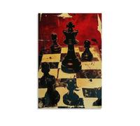 NPEJLCIGH Chess Poster- Checkmate in Gold - A Royal Tournament of Minds Modern Hanging Wall Decor - Artistic Mural Print08x12inch(20x30cm)