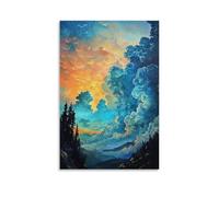 NPEJLCIGH Childrens Art- Where Imagination Paints The Sky Modern Hanging Wall Decor - Artistic Mural Print12x18inch(30x45cm)