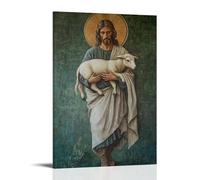 NPEJLCIGH Christian Mural - Good Shepherd- Christ Carrying The Lost Lamb Modern Hanging Wall Decor - Artistic Mural Print12x18inch(30x45cm)