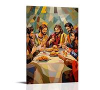 NPEJLCIGH Christian Mural- The Last Supper - Jesus Breaking Bread with Disciples Modern Hanging Wall Decor - Artistic Mural Print20x30inch(50x75cm)