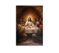 NPEJLCIGH Christian Mural - The Last Supper- Jesus Breaking Bread with Disciples Modern Hanging Wall Decor - Artistic Mural Print08x12inch(20x30cm)