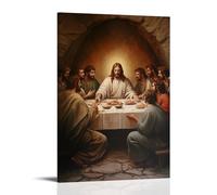 NPEJLCIGH Christian Mural - The Last Supper- Jesus Breaking Bread with Disciples Modern Hanging Wall Decor - Artistic Mural Print20x30inch(50x75cm)