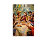 NPEJLCIGH Christian Mural- The Last Supper - Jesus Breaking Bread with Disciples Modern Hanging Wall Decor - Artistic Mural Print08x12inch(20x30cm)