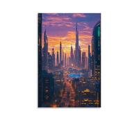 NPEJLCIGH City Poster Dubai- Where Desert Meets Futuristic Skyline Modern Hanging Wall Decor - Artistic Mural Print08x12inch(20x30cm)