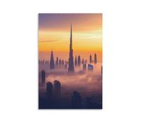 NPEJLCIGH City Poster- Dubai - Where Desert Meets Futuristic Skyline Modern Hanging Wall Decor - Artistic Mural Print12x18inch(30x45cm)