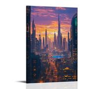 NPEJLCIGH City Poster Dubai- Where Desert Meets Futuristic Skyline Modern Hanging Wall Decor - Artistic Mural Print08x12inch(20x30cm)