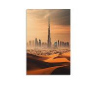 NPEJLCIGH City Poster - Dubai- Where Futuristic Skylines Meet Desert Sands Modern Hanging Wall Decor - Artistic Mural Print16x24inch(40x60cm)