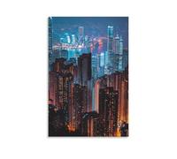 NPEJLCIGH City Poster- Hong Kong Lights - A Symphony of Skyscrapers Modern Hanging Wall Decor - Artistic Mural Print08x12inch(20x30cm)
