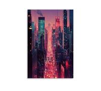 NPEJLCIGH City Poster- New York Pulse - The City That Never Sleeps Modern Hanging Wall Decor - Artistic Mural Print08x12inch(20x30cm)
