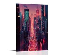 NPEJLCIGH City Poster- New York Pulse - The City That Never Sleeps Modern Hanging Wall Decor - Artistic Mural Print12x18inch(30x45cm)
